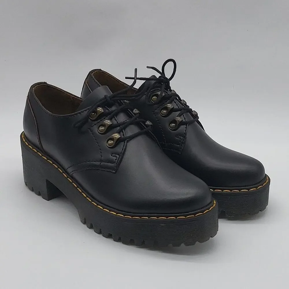 Dr. Martens Leona Lo Vintage Smoth Women's Shoes Size 7 Black Color NWT